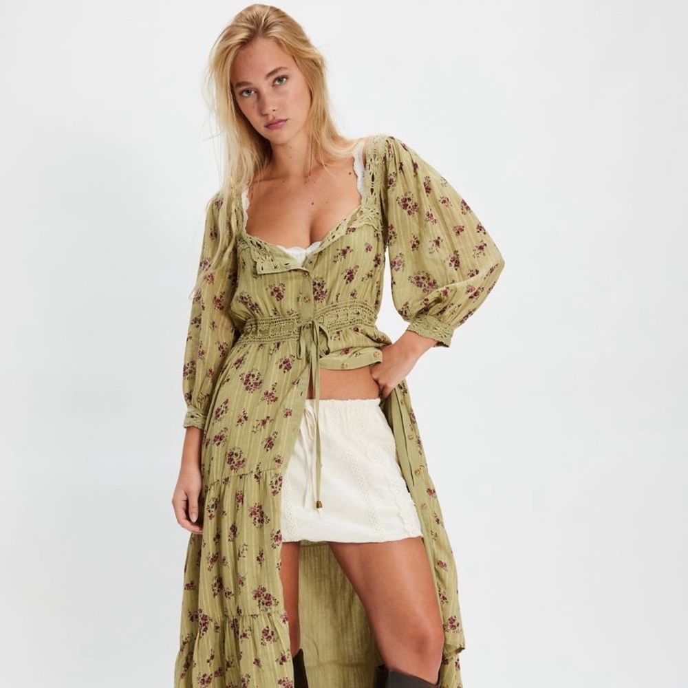 Floral Green Maxi Dress